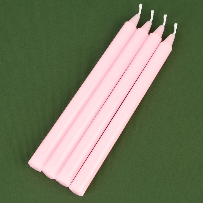 Новогодние восковые свечи «Новый год: Верь в чудеса», набор 4 шт., розовые, 15 х 1 х 1 см. Новогодние восковые свечи «Новый год: Верь в чудеса», набор 4 шт., розовые, 15 х 1 х 1 см.