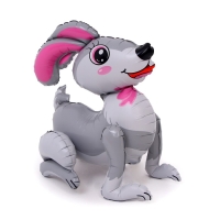 Шар фольгированный 20" &laquo;Весёлый зайка&raquo;, серый, под воздух