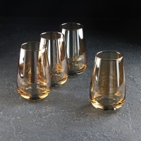 Набор высоких стеклянных стаканов &laquo;Золотой мёд&raquo;, 350 мл, 4 шт