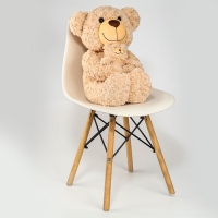 Мягкая игрушка &laquo;Медведь&raquo;, с медвежонком, 65 см, цвет бежевый