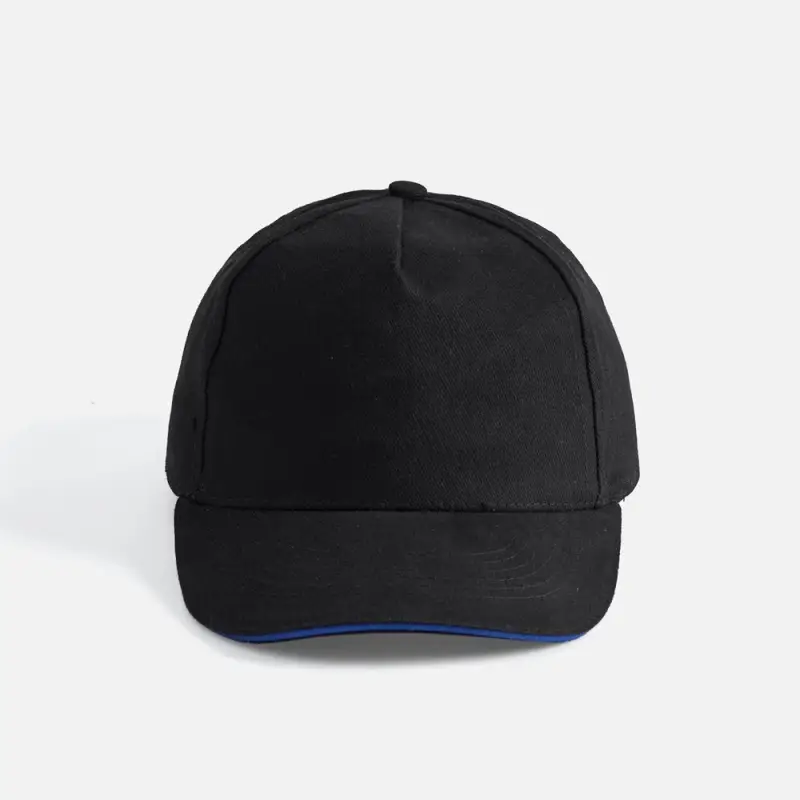 Бейсболка Long Beach, черная с ярко-синим