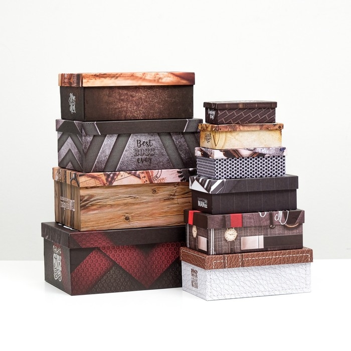 Набор коробок 10 в 1 Набор коробок 10 в 1 "Брутальность" ,32,5 х 20 х 12,5 12 х 7 х 4 см