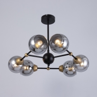Люстра "Атом" 6х60Вт Цоколь: Е27 Цвет: Черный