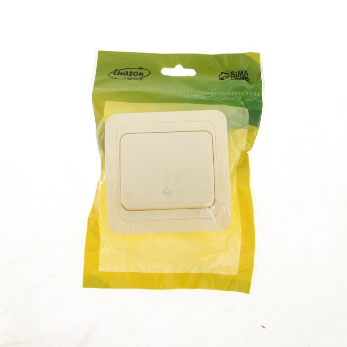 Выключатель проходной Luazon Lighting Выключатель проходной Luazon Lighting "Орион", 10 А, 1 клавиша, скрытый, бежевый