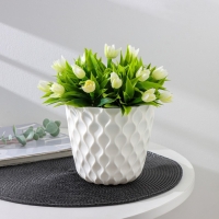 Горшок для цветов с поддоном «Wave», 1,4 л, d=14,5 см, цвет белоснежный Горшок для цветов с поддоном «Wave», 1,4 л, d=14,5 см, цвет белоснежный