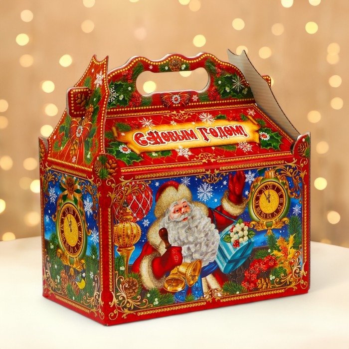 Новый год. Подарочная коробка новогодняя Ларец Новый год. Подарочная коробка новогодняя Ларец "Дети в красном" 21,2 х 12,3 х 22,6 см.