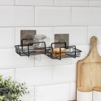 Полка на липучке Доляна, 31&times;11&times;6 см, цвет чёрный