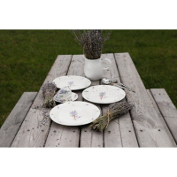 Тарелка фарфоровая обеденная Доляна &laquo;Лаванда&raquo;, d=25.3 см, цвет белый