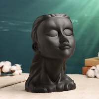 Кашпо - ваза "Лилит" чёрное 25*14см