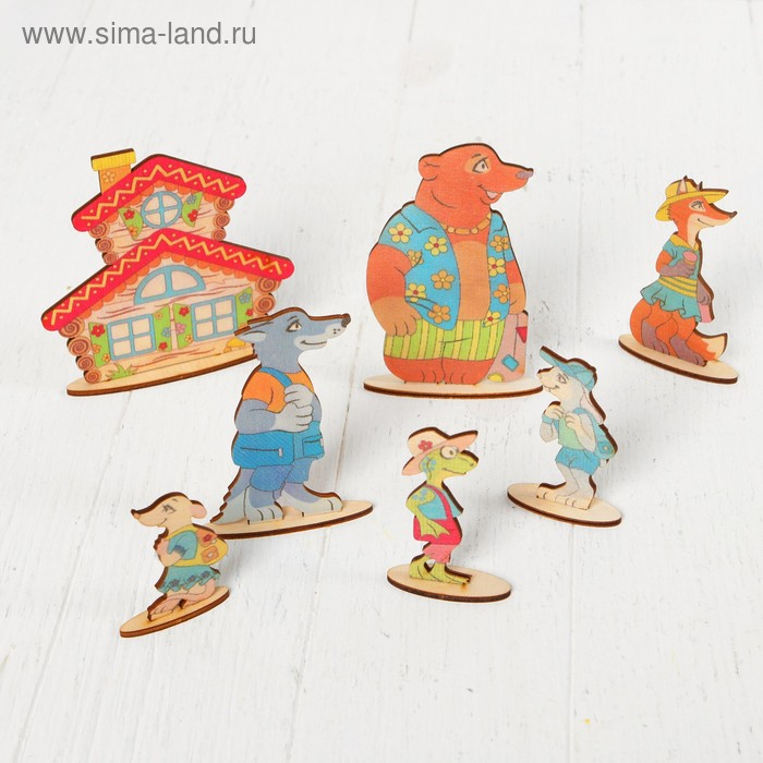 Кукольный театр сказки на столе «Теремок», высота фигурок: 4-12 см, толщина: 3 мм Кукольный театр сказки на столе «Теремок», высота фигурок: 4-12 см, толщина: 3 мм