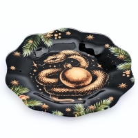 Тарелка стеклянная новогодняя Дорого внимание &laquo;Золотая змейка&raquo;, 20 см