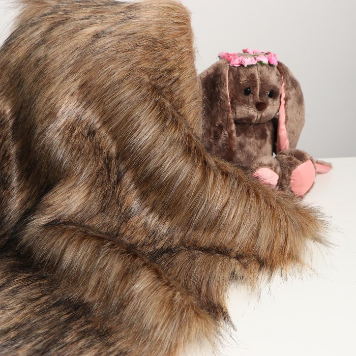 Лоскут для рукоделия, 50 &times; 50 см, мех длинноворсовой на трикотажной основе, цвет меланж