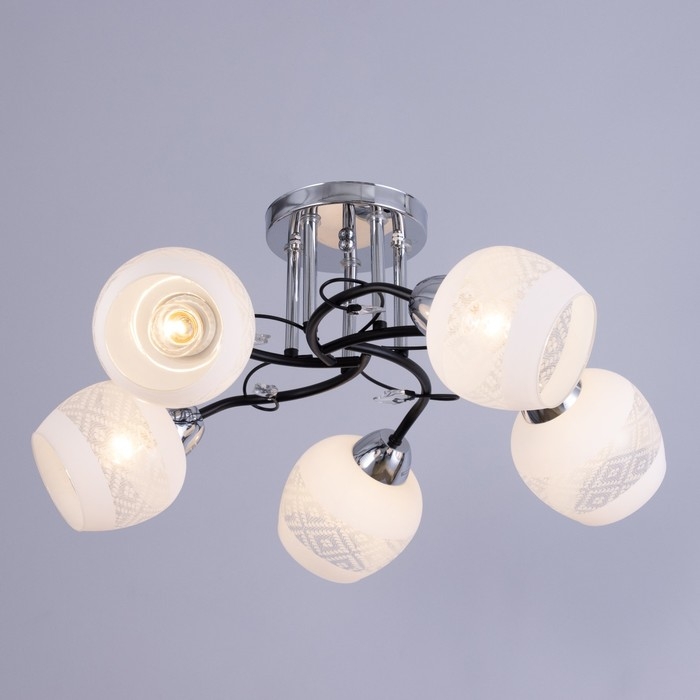 Люстра Люстра "Мона" 3х60Вт Е27 Хром, чёрный 53х53х28см