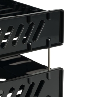 Набор лотков для бумаг горизонтальный Стамм "Сити", набор 2 штуки, на металлических стержнях, чёрный