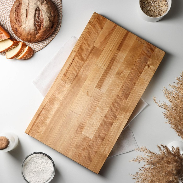 Доска разделочная Adelica &laquo;Профи&raquo;, 70&times;30&times;4 см, с металлическими стяжками и боковыми ручками, берёза