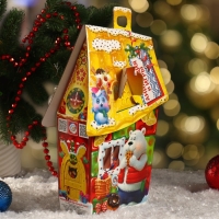 Новый год. Подарочная коробка "Мармелад", дом сказочный, 14,3 х 7,2 х 28,5 см.