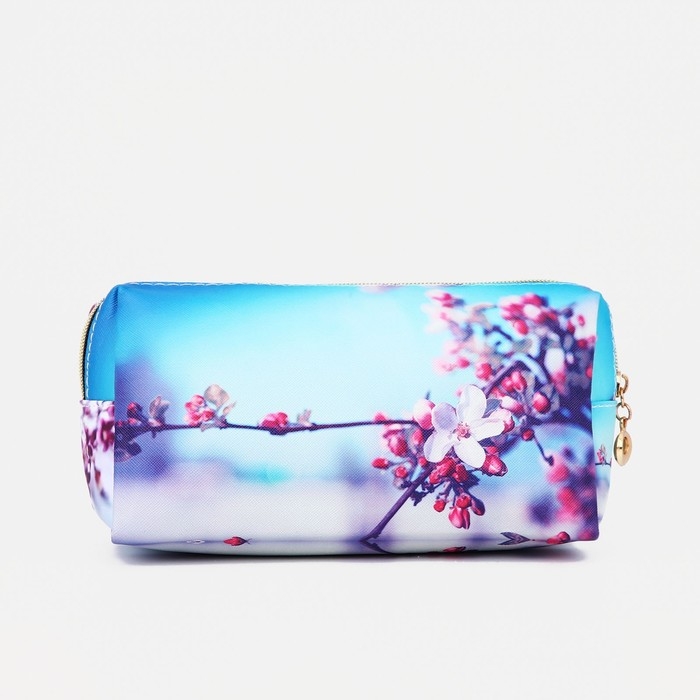 Косметичка на молнии, цвет белый/фиолетовый