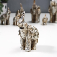 Сувенир полистоун "Слоны серебристая попона" набор 7 шт h=12; 10,5; 9,5; 8; 7; 6; 5 см Сувенир полистоун "Слоны серебристая попона" набор 7 шт h=12; 10,5; 9,5; 8; 7; 6; 5 см