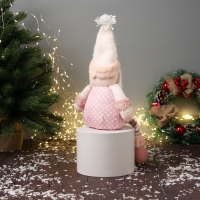 Мягкая игрушка "Дед Мороз с полосатыми длинными ножками" 47х19 см, бело-розовый Мягкая игрушка "Дед Мороз с полосатыми длинными ножками" 47х19 см, бело-розовый