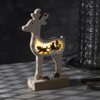 Светодиодная фигура &laquo;Олень&raquo; 12 &times; 23 &times; 5 см, дерево, батарейки АААх2 (не в комплекте), свечение тёплое белое