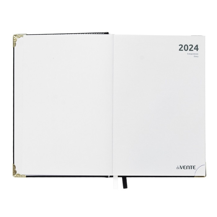 Набор подарочный deVENTE.Bellagio: ежедневник датированный 2024 года, А5, 176 листов, твёрдая обложка, блок 70 г/м2, чёрный + шариковая ручка