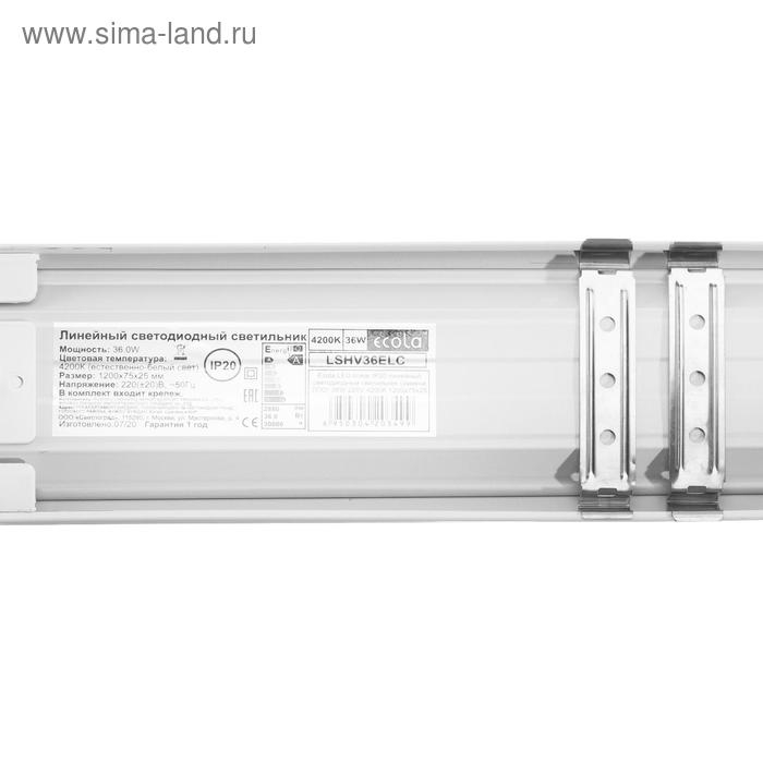 Cветильник линейный светодиодный Ecola, 36 Вт, 4200 К, 220 В, IP20, 1200х75х25 мм