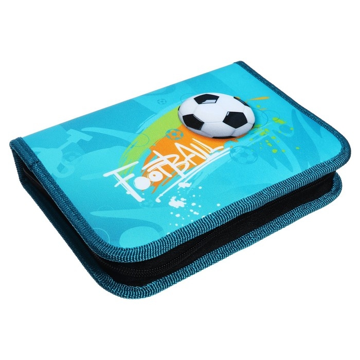 Пенал 1 секция, 140 х 200 х 40 мм, 2 откидные планки, тканевый, ПКТ 09-20 Пенал 1 секция, 140 х 200 х 40 мм, 2 откидные планки, тканевый, ПКТ 09-20 "Футбол" 70580