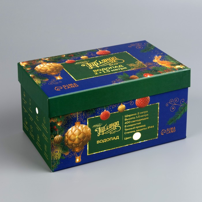 Гирлянда &laquo;Водопад&raquo; 2 &times; 1.5 м, IP44, тёмная нить, 400 LED, свечение белое, 8 режимов, 220 В