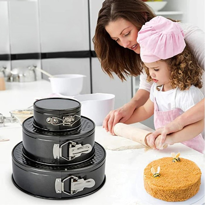 Форма для выпечки Доляна &laquo;Элин. Круг&raquo;, d=22 см, съёмное дно, антипригарное покрытие, цвет чёрный