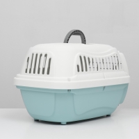Переноска для животных пластиковая с металлической дверью 47х32,5х30 см, вес до 9 кг, голубая 9343 Переноска для животных пластиковая с металлической дверью 47х32,5х30 см, вес до 9 кг, голубая 9343