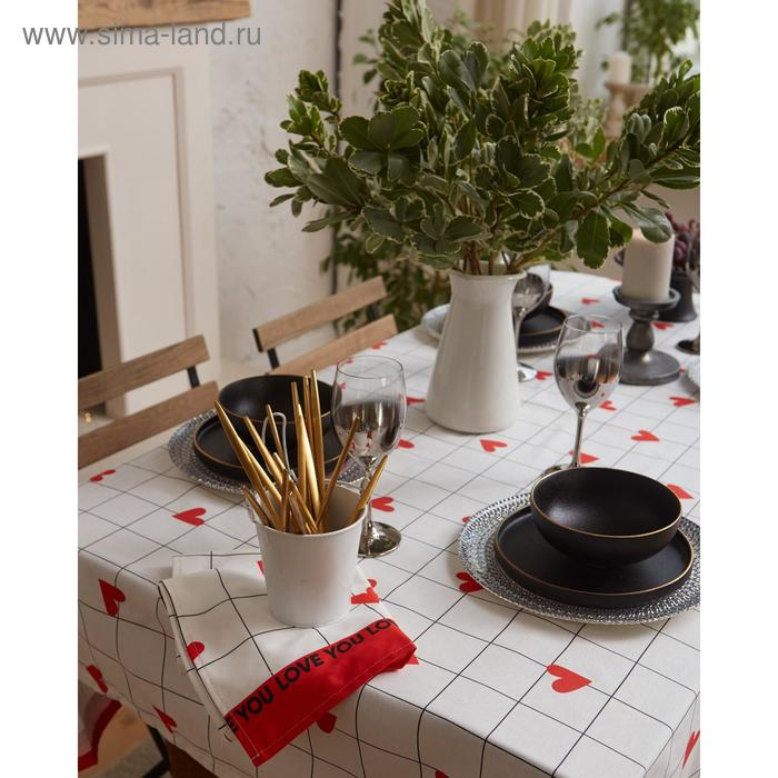 Скатерть "Этель" Love is 149х180см, 100% хлопок, саржа 190 г/м2