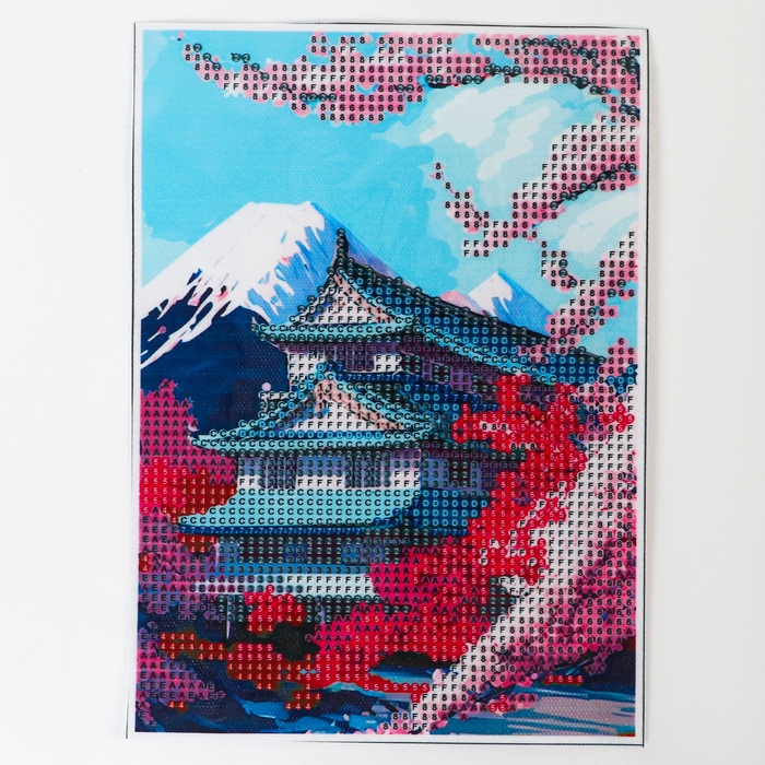 Алмазная мозаика с частичным заполнением на холсте &laquo;Сакура&raquo;&lrm;, 15 х 21 см