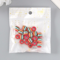 Бусины для творчества пластик "Полосатый цилиндр с красным" набор 20 шт 1х1,2х1,2 см Бусины для творчества пластик "Полосатый цилиндр с красным" набор 20 шт 1х1,2х1,2 см