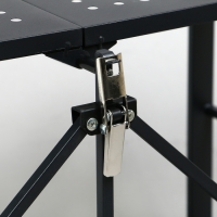 Стеллаж складной на колесах, 2 полки, 71,5&times;34&times;55, цвет чёрный матовый