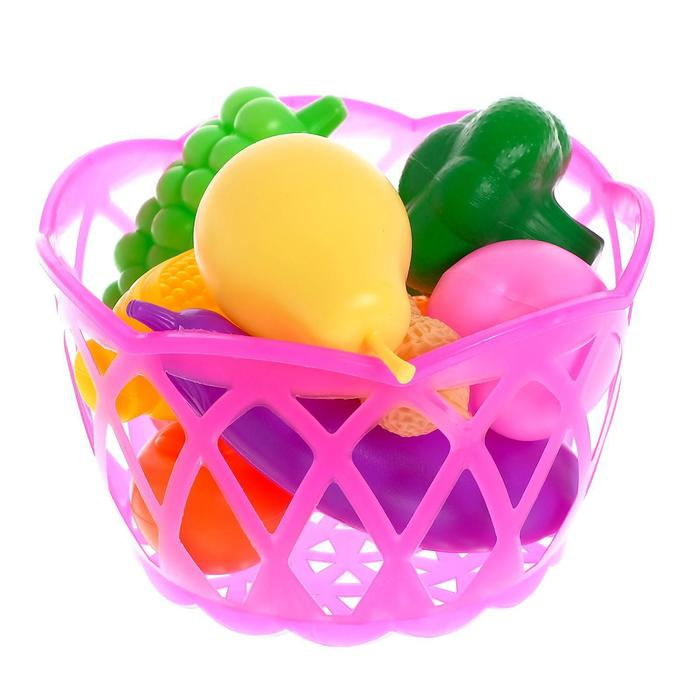 Набор продуктов «Фрукты и овощи в корзине», 11 предметов, МИКС Набор продуктов «Фрукты и овощи в корзине», 11 предметов, МИКС