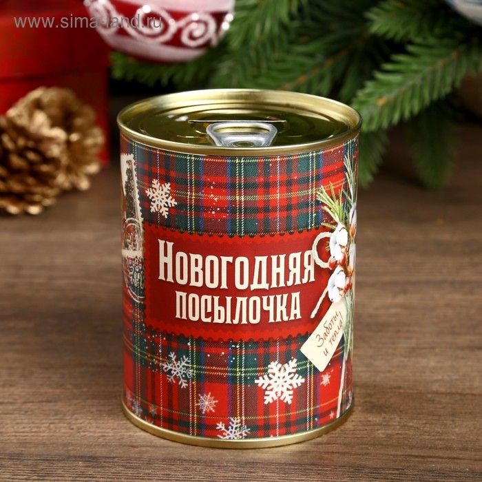 Копилка-банка металл Копилка-банка металл "Новогодняя посылочка" 7,3х9,5 см
