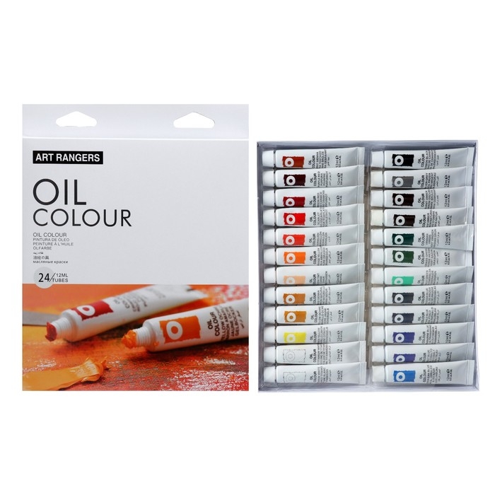 Краски масляные 12 мл, в металлической тубе, в картонной коробке, 24 цвета Краски масляные 12 мл, в металлической тубе, в картонной коробке, 24 цвета