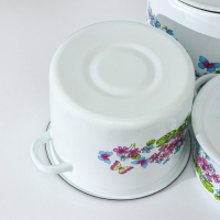 Набор кастрюль &laquo;Фиалка&raquo;, 3 предмета: 2 л, 3.5 л, 5.5 л, эмалированные крышки, индукция, цвет МИКС