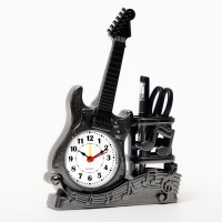 Будильник "Гитара", дискретный ход, с карандашницей, 1АА, 15.5 х 22 х 5.5 см, серебро Будильник "Гитара", дискретный ход, с карандашницей, 1АА, 15.5 х 22 х 5.5 см, серебро