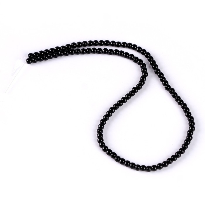 Бусины из натурального камня &laquo;Чёрный агат&raquo; набор 90 шт., размер 1 шт. &mdash; 4 мм