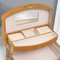 Шкатулка кожзам для украшений "Пальмовые листья" пробка 16,5х22,5х13,5 см Шкатулка кожзам для украшений "Пальмовые листья" пробка 16,5х22,5х13,5 см