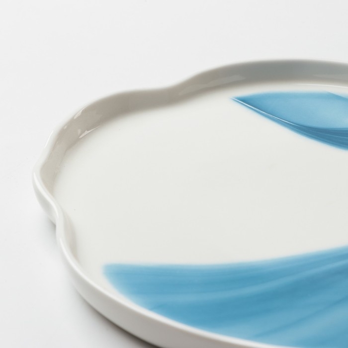 Тарелка керамическая неровный край &laquo;Разводы&raquo;, 27 см,