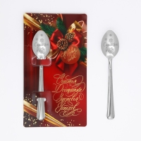 Ложка сувенирная на открытке «Новогодняя коллекция: Счастья, достатка», 3 х 14 см Ложка сувенирная на открытке «Новогодняя коллекция: Счастья, достатка», 3 х 14 см