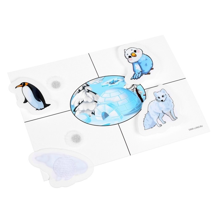 Игра на липучках &laquo;Кто где живёт&raquo;, 6 карточек