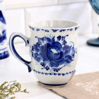 Бокал "Дачный" автор Еремина Л.Г.,12х8х10 см, 330 мл, 1 сорт, гжель Бокал "Дачный" автор Еремина Л.Г.,12х8х10 см, 330 мл, 1 сорт, гжель