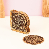 Набор подставок под горячее "Чаепитие", береста Набор подставок под горячее "Чаепитие", береста