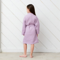 Халат вафельный детский Крошка Я "Boho" размер 30 (98-104 см) цвет сиреневый, 100% хлопок 290 г/м2