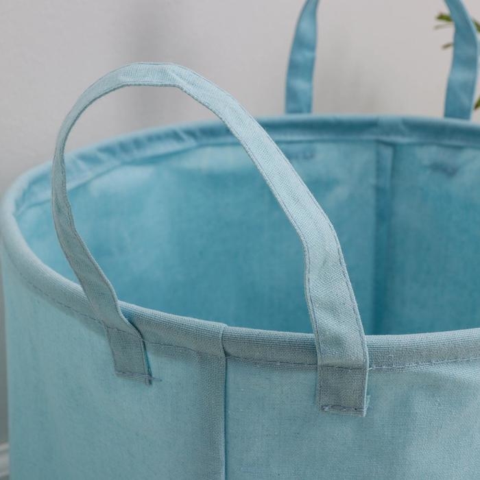 Корзина бельевая текстильная &laquo;Мишутка&raquo;, 36&times;35 см, цвет голубой