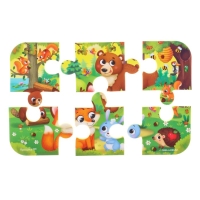 Мягкий пазл для малышей &laquo;Лесные зверята&raquo;, 6 деталей, Крошка Я
