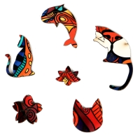 Пазлы деревянные фигурный &laquo;Кот мандала&raquo;, 144 элемента